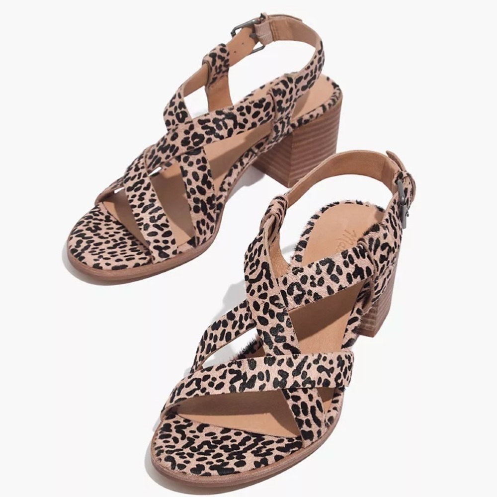 Madewell Alyssa Strappy Sandal Spotted Calf Hair